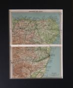 Aberdeen And Banff Scotland Coloured Mounted Antique Map.