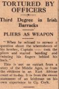 Irish War of Independence Reports IRA, Black & Tans, Hunger Strikes 1920-G.