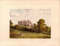 Lambton Castle Co Durham Gilt-Edge Coloured Antique Book Plate.