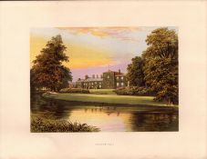 Netherhall Maryport Cumbria Gilt-Edge Coloured Antique Book Plate.