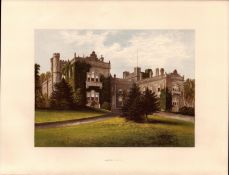 Aske Hall Nr Richmond Yorkshire Gilt-Edge Coloured Antique Book Plate.