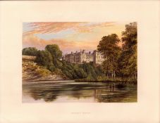 Brechin Castle Scotland Gilt-Edge Coloured Antique Book Plate.