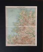 Lairg To Cape Wrath Scotland Coloured Mounted Antique Map.