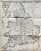 England & Wales Large Thomas Potts Antique 213 Years Old Map.