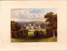 Ravensworth Castle Nr Ayton Bank Durham Gilt-Edge Coloured Antique Book Plate.