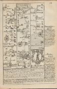 Britannia Depicta E Bowen c1730 Map Towcester, Daventry, Dunchurch, Coventry.