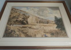 Watercolour Painting by J Haywood. Approximately 38 x 29 inches.