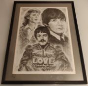 The Beatles Related Poster and Framed Print of Paul Mccartney By Colin Carr-Nell.