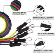 5 x Resistance Bands Set Exercise Bands Home Gym Fitness Equipment 12 Pack