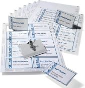 10 x Durable Name Badge Set Combi Clip Assorted 20 Badges 54 x 90 mm and 3 Insert Sheets Ref 8182...