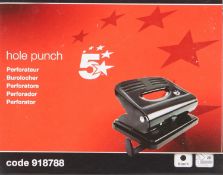 50 of 5 Star Punch 2-Hole Plastic Base Metal Handle Capacity 18x 80gsm Black