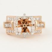 14 K / 585 Rose Gold Diamond Ring - Center Stone Unmounted