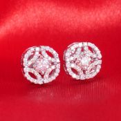 14 K / 585 White Gold Diamond Earring Studs