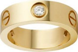18 K / 750 Yellow Gold Eternity Diamond Band Ring