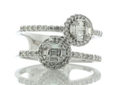 10ct Gold Ladies Crossover Diamond Ring 1.00 Carats