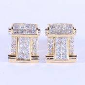 14 K / 585 Yellow Gold Diamond Earring Studs