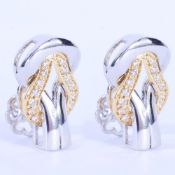 14 K / 585 White Gold Diamond Earrings