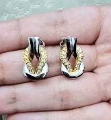14 K / 585 White Gold Diamond Earrings