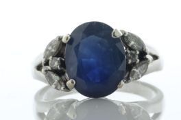 18ct White Gold Diamond and Sapphire Ring (S5.00) 0.35 Carats