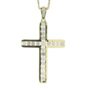 18ct Yellow Gold Diamond Cross Pendant 2.00 Carats