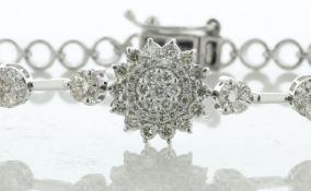 18ct White Gold Ladies Dress Diamond Bracelet 7 Inch 2.00 Carats