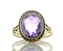 9ct Yellow Gold Ladies Amethyst Dress Ring