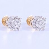 14 K / 585 Yellow Gold Diamond Earring Studs