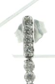 14ct White Gold Tennis Diamond Drop Earring 1.00 Carats