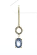 18ct Yellow Gold Diamond and Sapphire Drop Earring (S5.00) 0.25 Carats