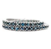 14K White Gold Tennis Bracelet - 4.36ct Sapphires - Blue Green Gems