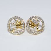 14 K / 585 Yellow Gold Diamond Earring Studs