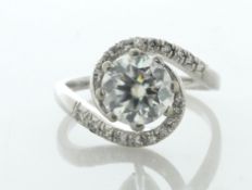 Platinum Bypass Moissanite Ring