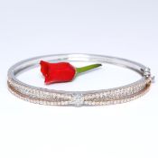 14 K / 585 White & Rose Gold Designer Diamond Bracelet