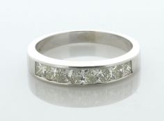 18ct White Gold Semi Eternity Diamond Ring 0.95 Carats