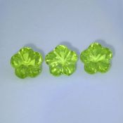 IGI Certified Set of 3 - Flower Cut Peridots - Pakistan