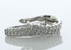 14ct White Gold Diamond Hoop Earrings 1.00 Carats