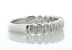 14ct White Gold Meander Curve Rub Over Set Semi Eternity Diamond Ring 3.5mm 0.20 Carats