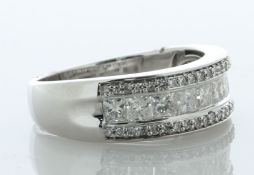 10ct White Gold Semi Eternity Diamond Ring 1.00 Carats