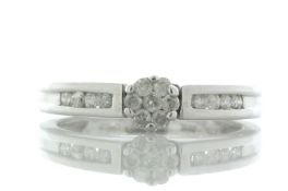 18ct White Gold Single Stone With Stone Set Shoulders Diamond Ring 0.40 Carats