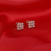 14 K / 585 Yellow Gold Diamond Earring Studs