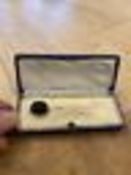 Original Boxed Whitby Jet Pin.