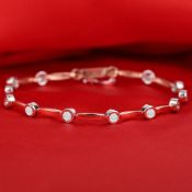 14 K / 585 Rose Gold Diamond Bracelet