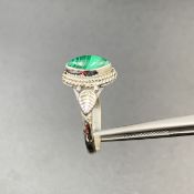 Awesome Natural Malachite With Silver Ring