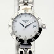 Longines / L5.175 Diamond Bezel Diamond Case - Ladies Steel Wristwatch