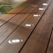 4 x Solar Powered Deck Lights White Stainless Steel Decking Lights