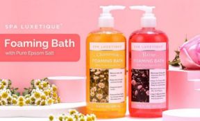 Spa Luxetique New Sealed Sets of 2 755ml Rose and Chamomile Foaming Bath