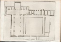 Dunbrody Abbey Floor Plan Co Wexford Rare 1793 Francis Grose Antique Print.