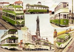 Blackpool Trams Though The Years Vintage Transport Of The Past Metal Wall Art