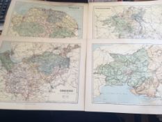 Collection of 23 Antique Coloured Victorian Maps By JHF Brabner.