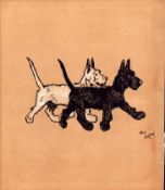 Cecil Aldin “Rough & Tumble” Scotch Terriers Antique Colour Illustration-26.